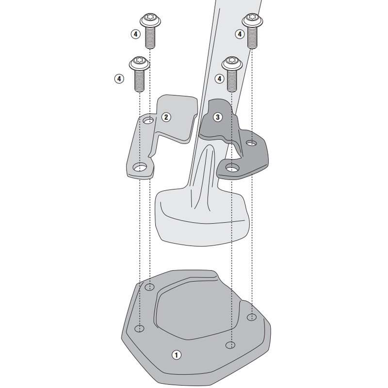 EXTENSIÓN CABALLETE LATERAL GIVI ES6710 APRILIA TUAREG 660