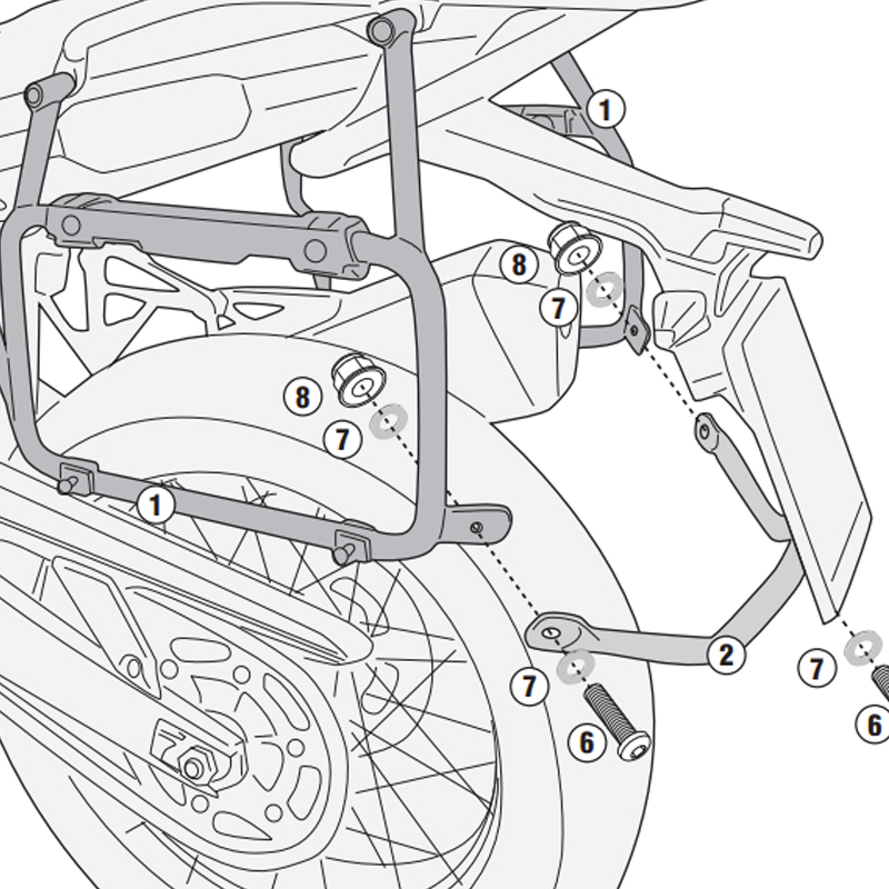 KIT DE FIJACION MALETAS LATERALES GIVI PLOS9651CAM KOVE 800 X-PRO