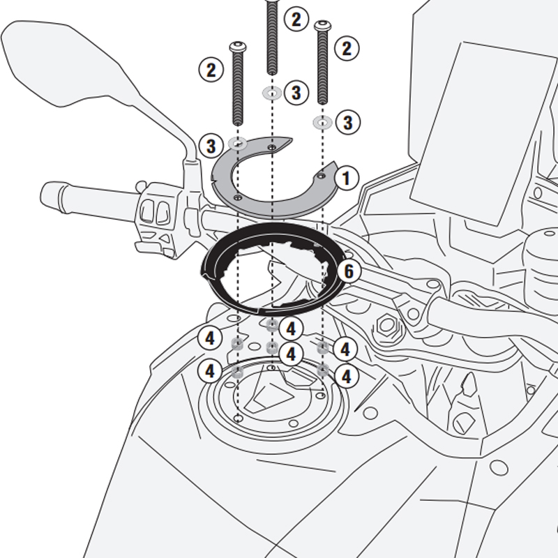 ADAPTADOR GIVI PARA BOLSAS TANKLOCK BF93