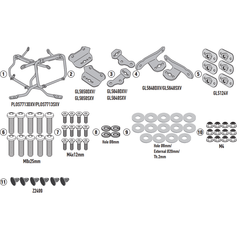 KIT DE FIJACION MALETAS LATERALES GIVI PLOS7713CAM KTM 1290 SUPER ADVENTURE
