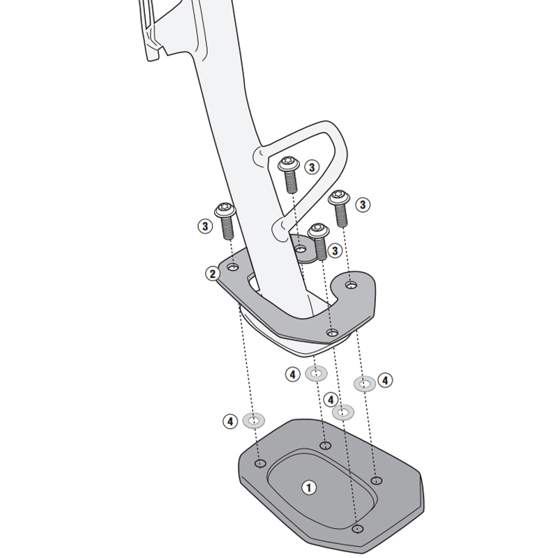EXTENSIÓN CABALLETE LATERAL GIVI ES9260 VOGE 900DSX | Ampliaciones caballete lateral de moto | %brands%