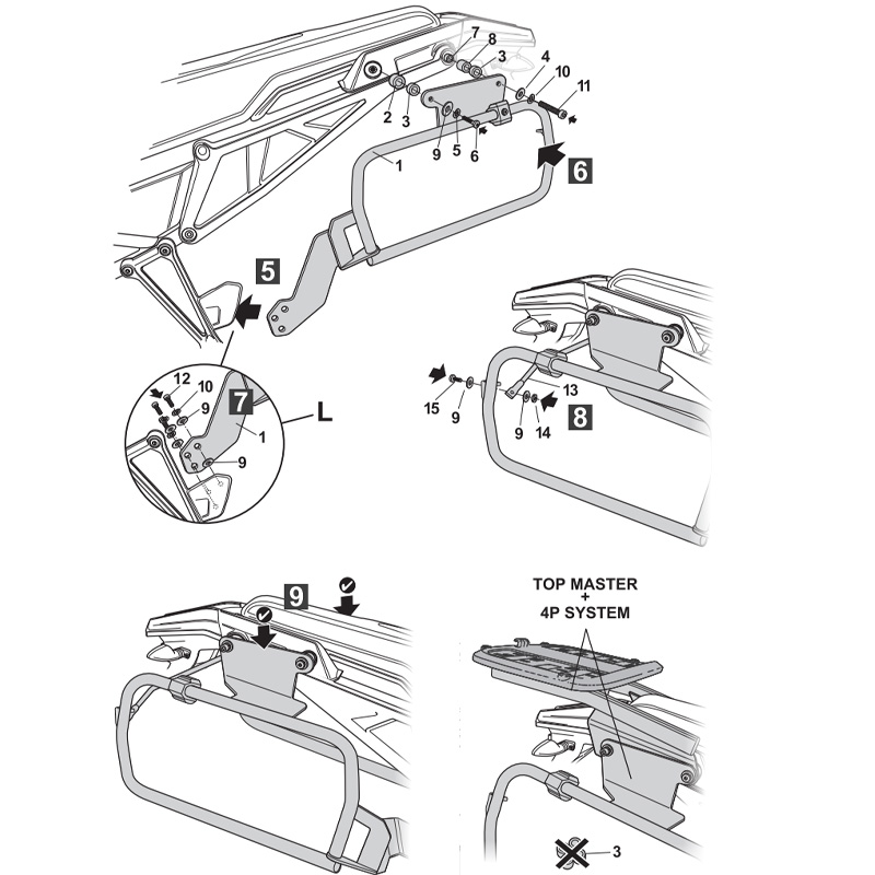 KIT DE FIJACION MALETAS LATERALES SHAD A0TR614P APRILIA TUAREG 660