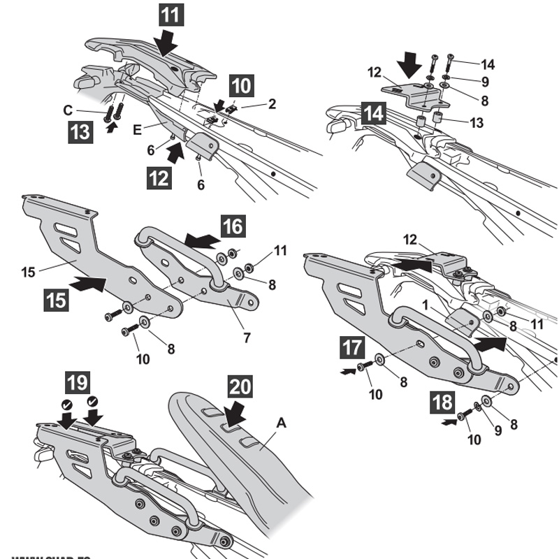 KIT DE FIJACION POSTERIOR SHAD W0FG94ST BMW F900 GS