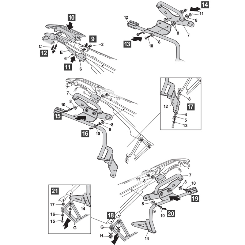 KIT DE FIJACION MALETAS LATERALES SHAD 3P W0FG94IF BMW F900 GS