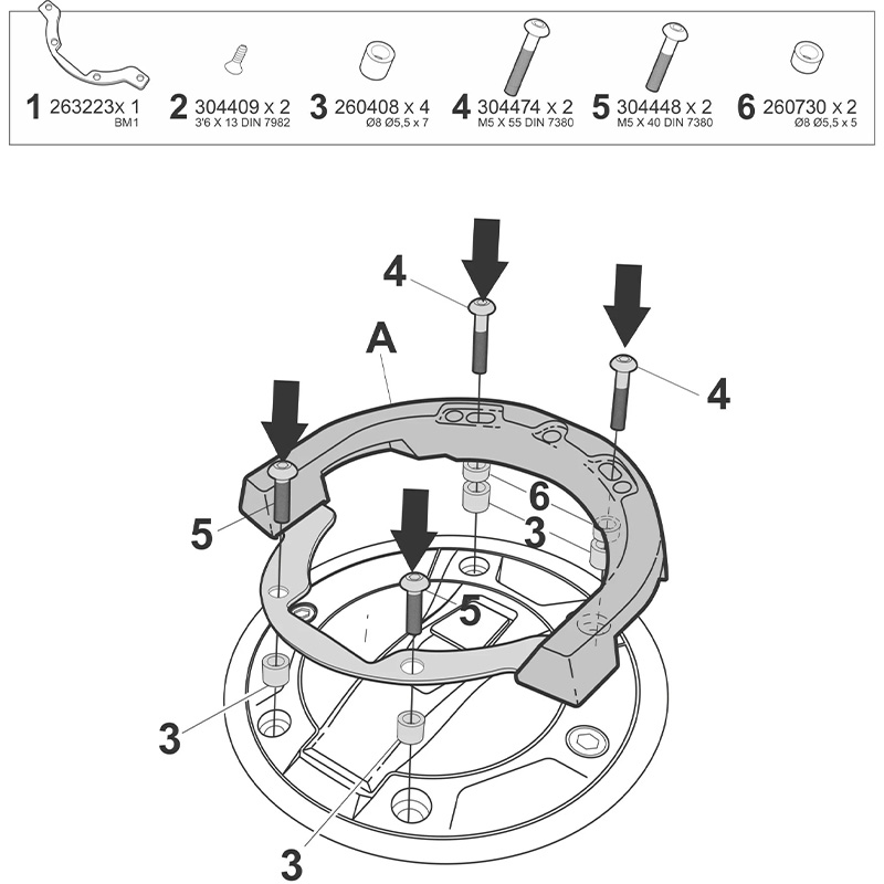 FIJACION BOLSA DE DEPOSITO SHAD CLICK SYSTEM W011CS BMW R1300 GS
