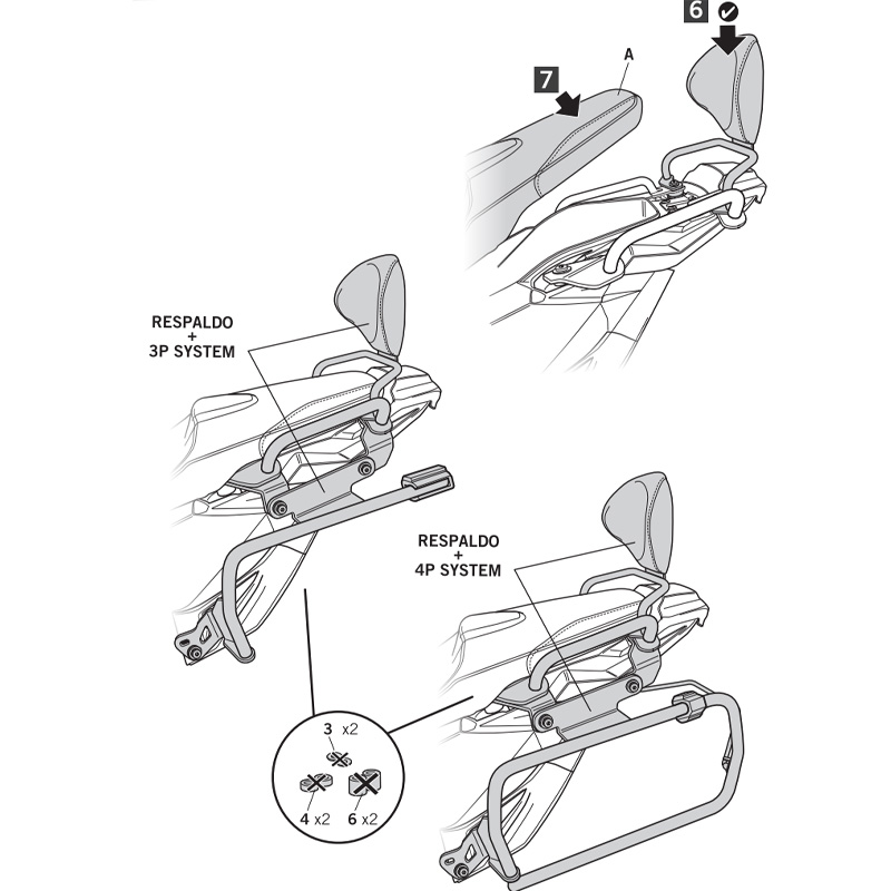 KIT DE FIJACION RESPALDO PARA PASAJERO SHAD H0XD71RV HONDA X-ADV 750/FORZA 750