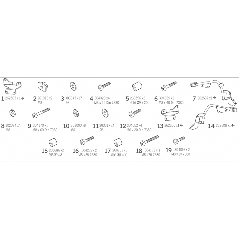 KIT DE FIJACION MALETAS LATERALES SHAD 3P K0SM84IF KTM 790/890 ADVENTURE