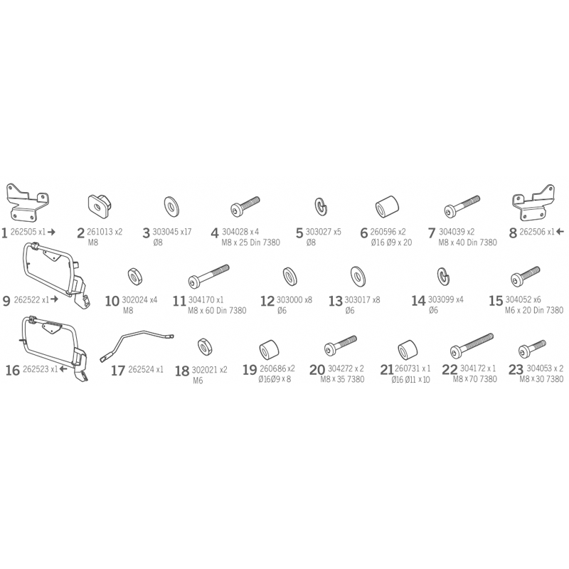 KIT DE FIJACION MALETAS LATERALES SHAD 4P K0SM844P KTM ADVENTURE 790/890