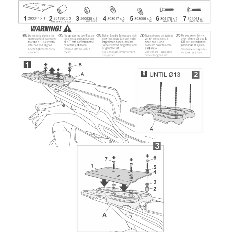 KIT DE FIJACIÓN POSTERIOR SHAD V0DS53ST VOGE 525 DSX