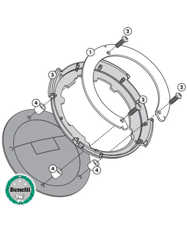 ADAPTADOR GIVI PARA BOLSAS DE DEPOSITO TANKLOCK BF34