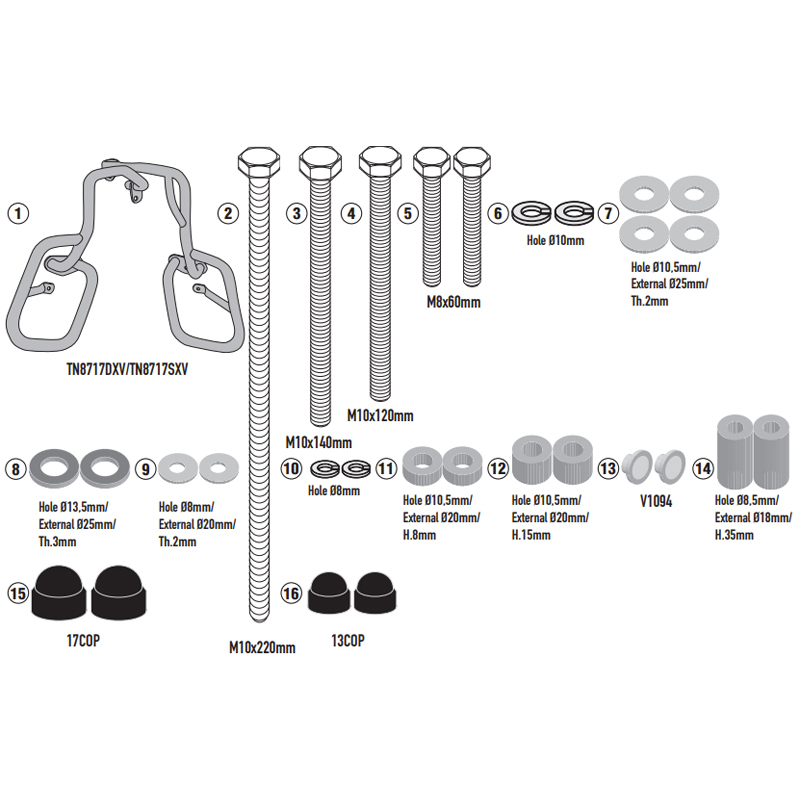 DEFENSAS DE MOTOR GIVI TN8717 BENELLI TRK 702