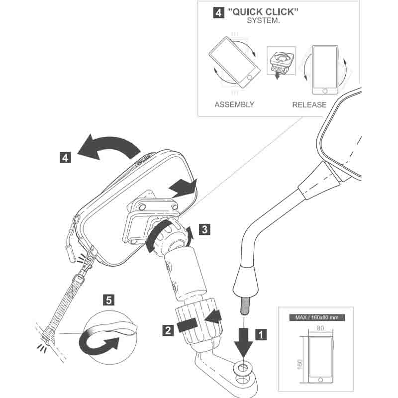 KIT SOPORTE UNIVERSAL SHAD SG62 160 X 80 MM X0SG62