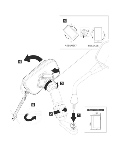 KIT SOPORTE UNIVERSAL SHAD SG75 180 X 90 MM X0SG76