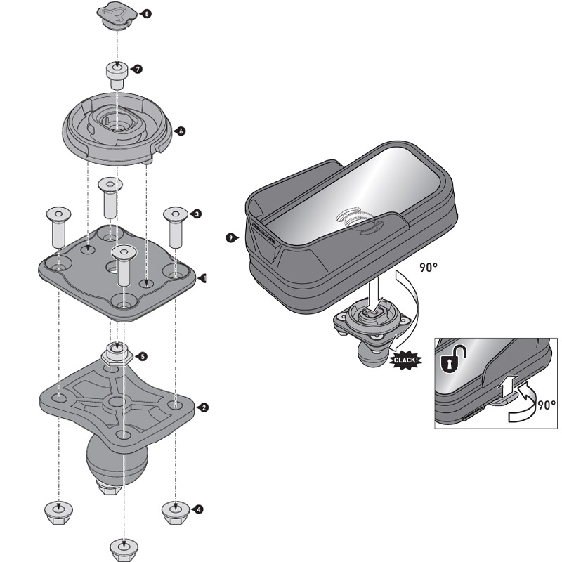 KIT SOPORTE UNIVERSAL SW-MOTECH PARA SMARTPHONE GPS.00.308.35100