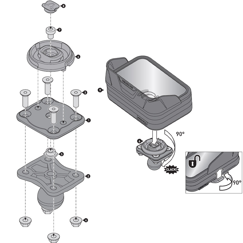 KIT SOPORTE UNIVERSAL SW-MOTECH PARA GPS GPS.00.308.35200