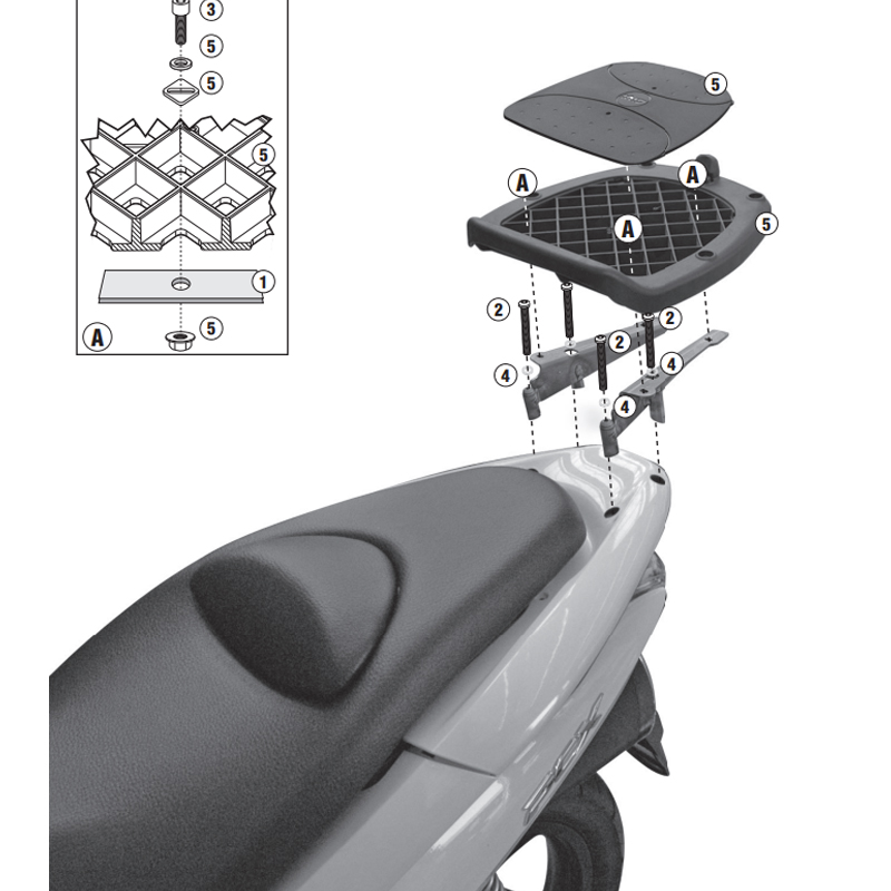 KIT DE FIJACIÓN POSTERIOR GIVI SR1190 HONDA PCX 125/150