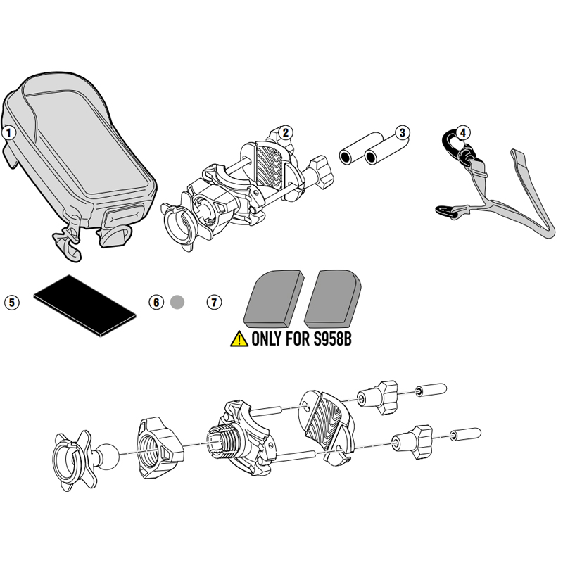 KIT SOPORTE UNIVERSAL GIVI PARA SMARTPHONE S955B