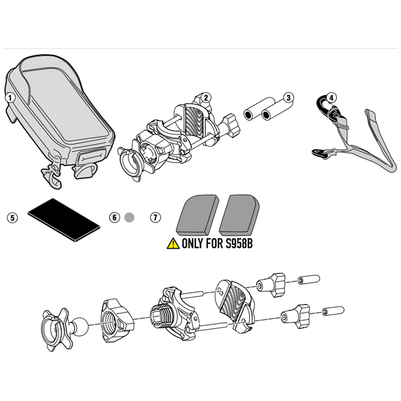 KIT SOPORTE UNIVERSAL GIVI PARA SMARTPHONE S957B
