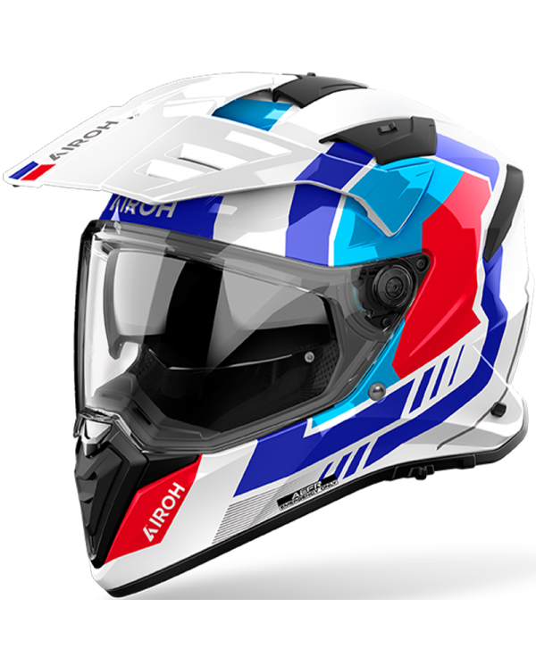 CASCO AIROH BADX-X HORN WHITE GLOSS | Cascos Adventure de moto | %brands%