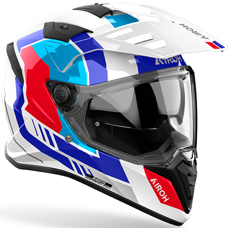 CASCO AIROH BADX-X HORN WHITE GLOSS | Cascos Adventure de moto | %brands%