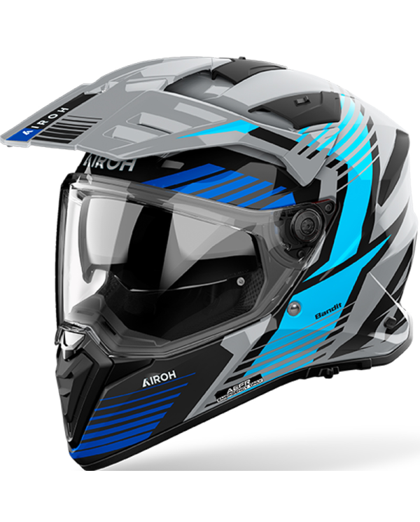 CASCO AIROH BADX-X SPICY BLUE GLOSS | Cascos Adventure de moto | %brands%