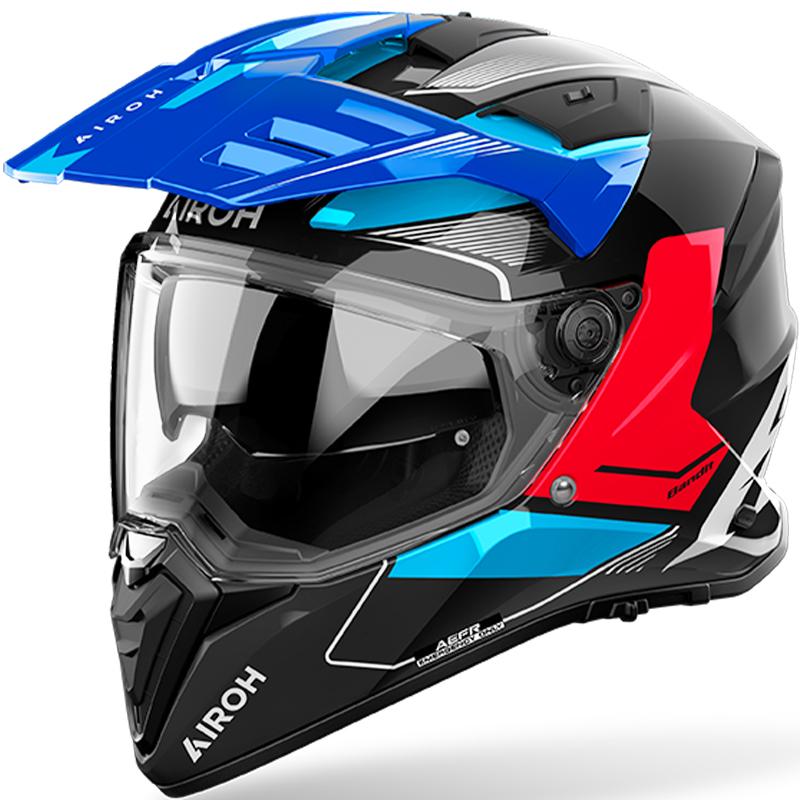 CASCO AIROH BANDIT TUNE BLUE/RED GLOSS
