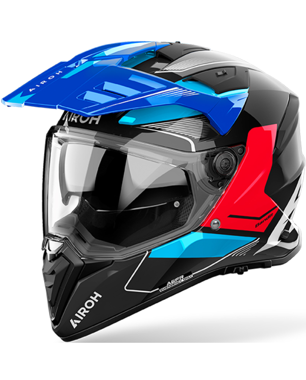 CASCO AIROH BADX-X TUNE BLUE/RED GLOSS | Cascos Adventure de moto | %brands%