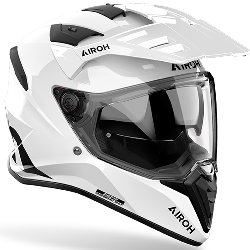 CASCO AIROH BADX-X WHITE GLOSS | Cascos Adventure de moto | %brands%