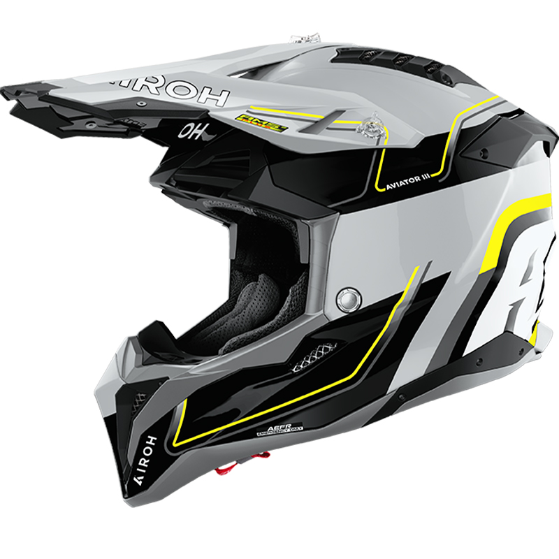 CASCO AIROH AVIATOR 3 CARBONO LEADER YELLOW GLOSS