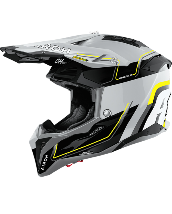 CASCO AIROH AVIATOR 3 CARBONO LEADER YELLOW GLOSS