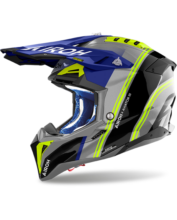 CASCO AIROH AVIATOR 3 HIMA BLUE GLOSS