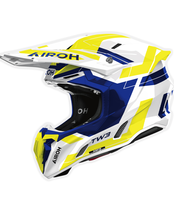 CASCO AIROH TWIST 3 DYNASTY BLUE/YELLOW GLOSS