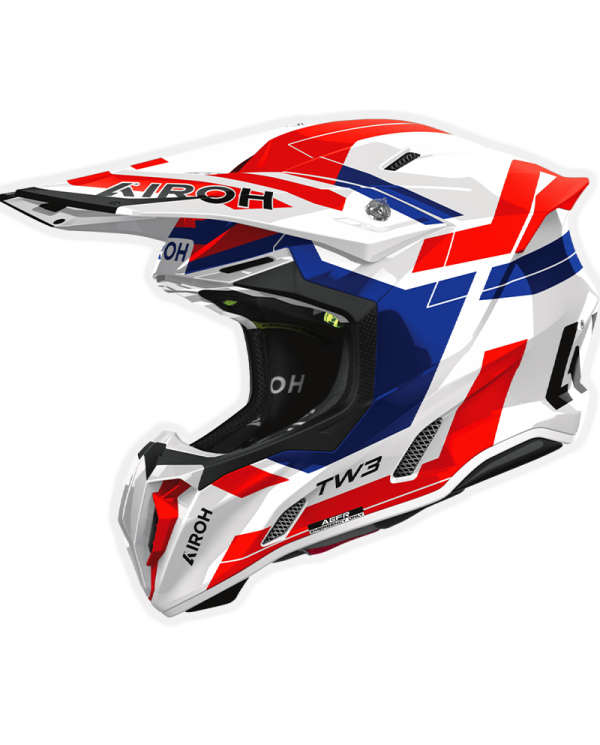 CASCO AIROH TWIST 3 DYNASTY RED/BLUE GLOSS