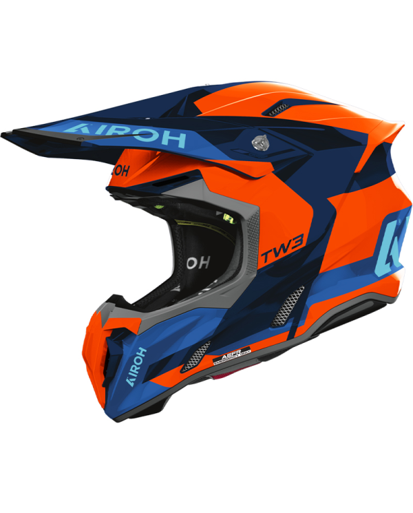 CASCO AIROH TWIST 3 FANCY ORANGE/BLUE GLOSS