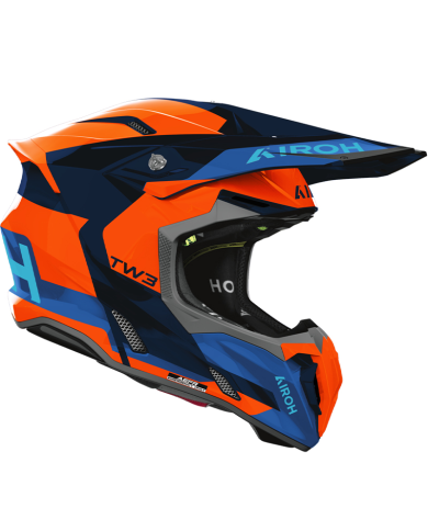 CASCO AIROH TWIST 3 FANCY ORANGE/BLUE GLOSS