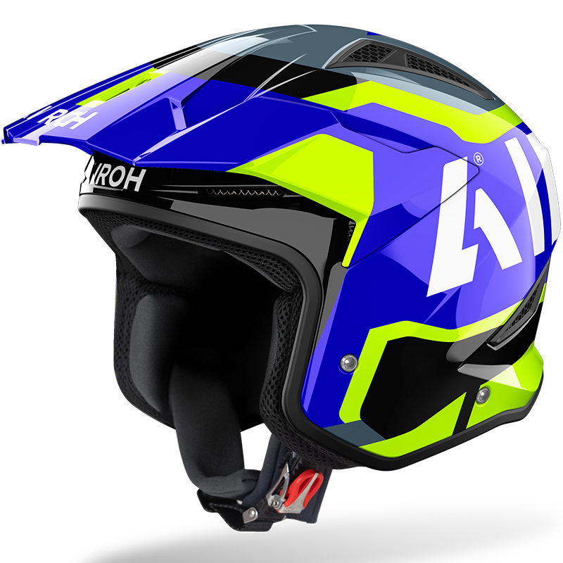 CASCO AIROH TRR II JUPITER CARBONO BLUE/YELLOW GLOSS