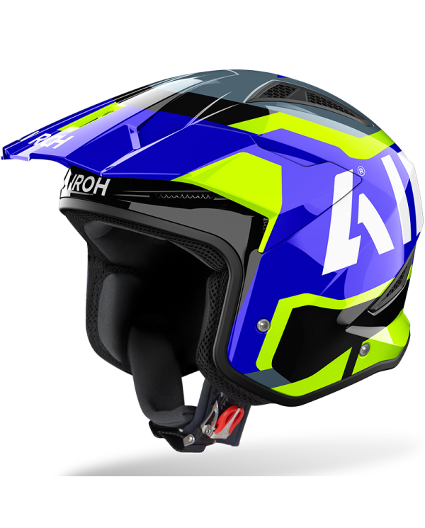 CASCO AIROH TRR II JUPITER CARBONO BLUE/YELLOW GLOSS