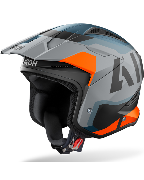 CASCO AIROH TRR II JUPITER CARBONO ORANGE MATT