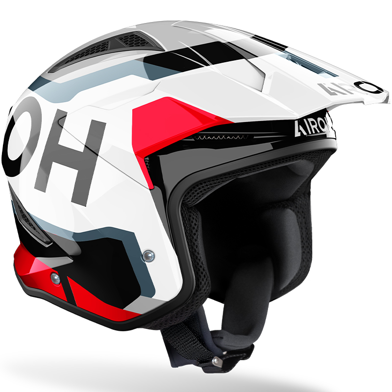 CASCO AIROH TRR II JUPITER CARBONO RED GLOSS