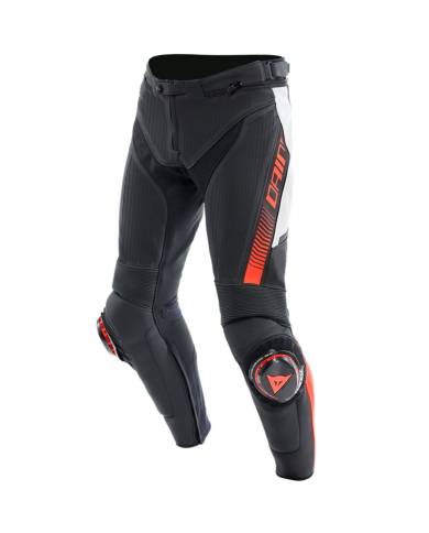 PANTALONES DAINESE SUPER SPEED NEW PERFORADOS BLACK/WHITE/RED FLUO