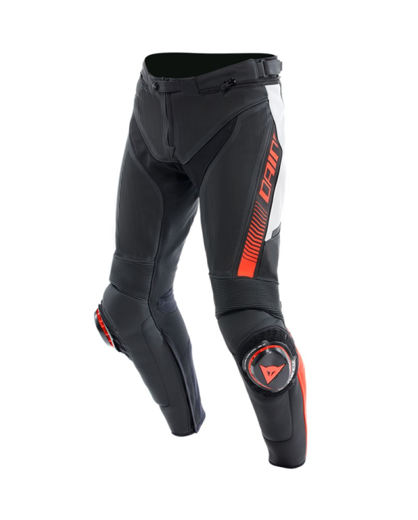 PANTALONES DAINESE SUPER SPEED NEW PERFORADOS BLACK/WHITE/RED FLUO