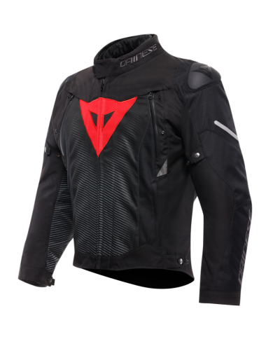 CHAQUETA DAINESE SUPER SPRINT D-DRY BLACK/BLACK/RED LAVA