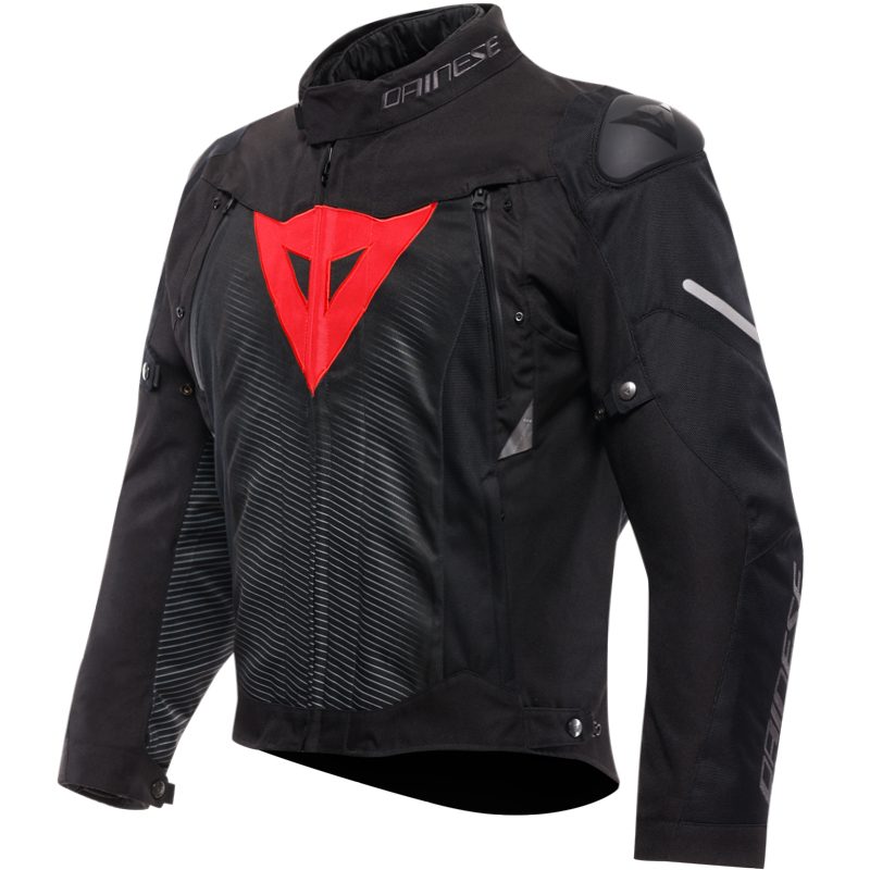 CHAQUETA DAINESE SUPER SPRINT D-DRY BLACK/BLACK/RED LAVA