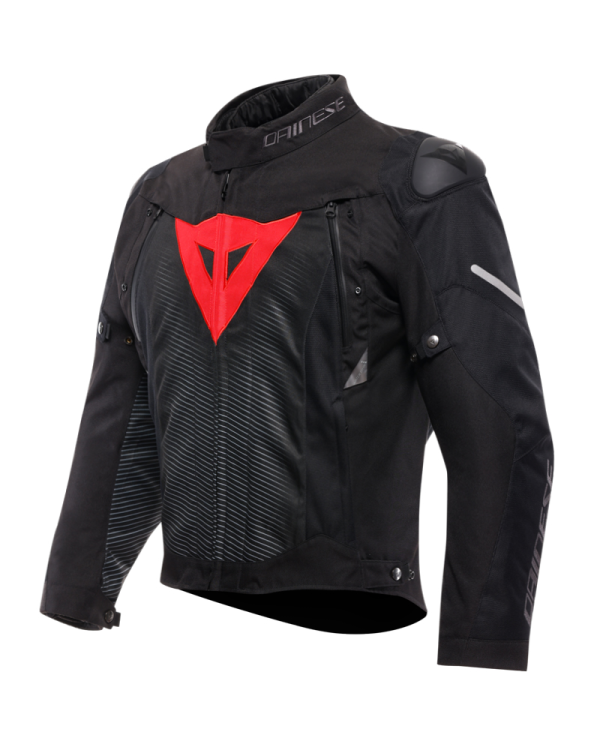 CHAQUETA DAINESE SUPER SPRINT D-DRY BLACK/BLACK/RED LAVA