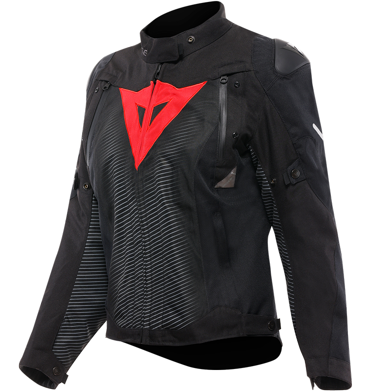 CHAQUETA DAINESE SUPER SPRINT D-DRY LADY BLACK/BLACK/RED LAVA