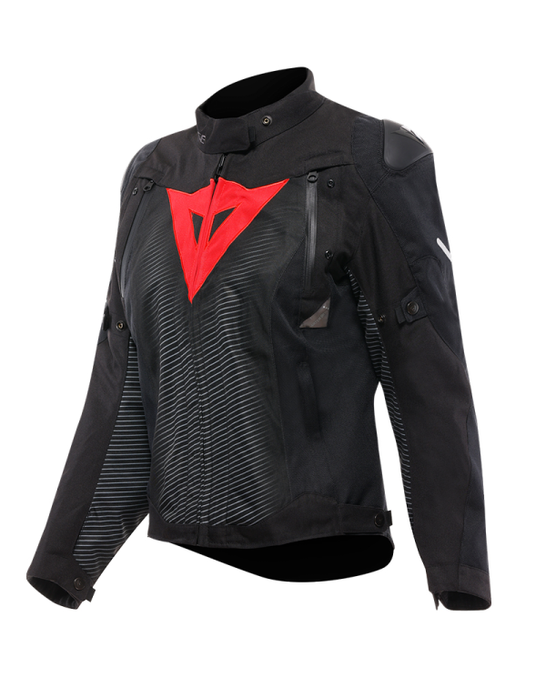 CHAQUETA DAINESE SUPER SPRINT D-DRY LADY BLACK/BLACK/RED LAVA
