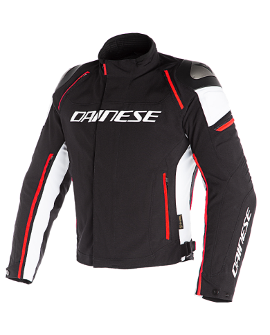 CHAQUETA DAINESE RACING 3 D-DRY NEGRO/BLANCO/ROJO FLUOR