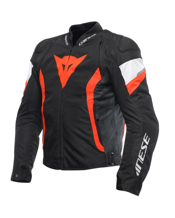 CHAQUETA DAINESE AVRO 5 TEX BLACK/RED FLUO/WHITE