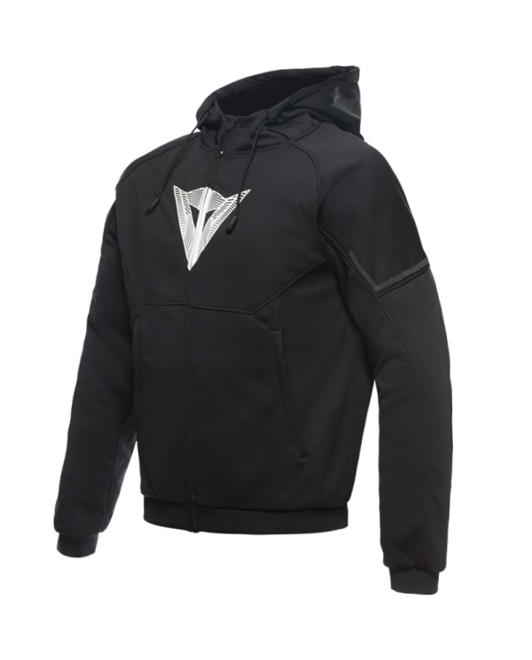 SUDADERA DAINESE DAEMON-X SAFETY HOODIE FULL ZIP NEW BLACK/BLACK/WHITE