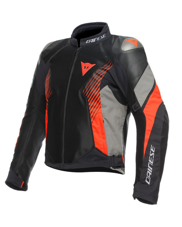 CHAQUETA DAINESE SUPER RIDER 2 ABSOLUTESHELL NEW BLACK/GRAY/FLUO RED | Cuero de moto | %brands%